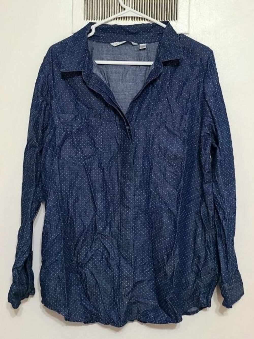 Polka‑Dot Button‑Up Shirt